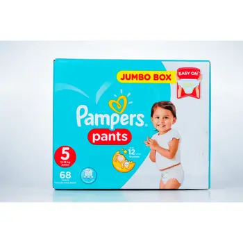 بامبرز حفاضة كلوت بيبي دراي مع لوشن الصبار مقاس5 12-18 كيلو عبوة ضخمة 68قطعة