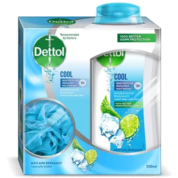 ديتول غسول الجسم كول المضاد للبكتيريا مع ليفة 250مل