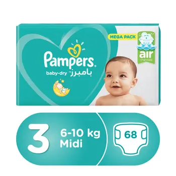 Pampers Baby-Dry Diapers Size 3 68 Pieces