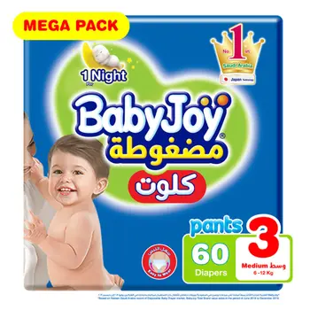 Babyjoy Diaper Medium 6-12kg 60 Pieces