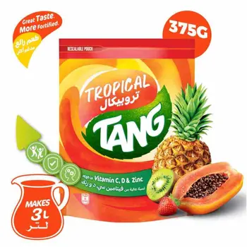 تانج مسحوق شراب الفواكة الاستوائية سريع التحضيرعبوة 375جرام