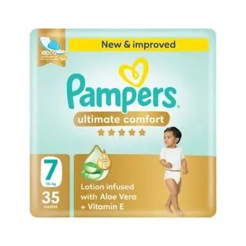 Pampers Ultimate Comfort Taped Diapers, Size 7,15 35Pieces