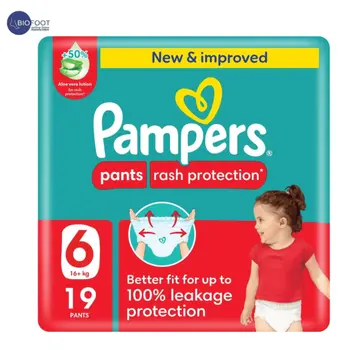 Pampers Rash Protection Pants Diapers, Size 6,16 19Pieces