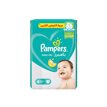 بامبرز حفاضات بيبي دراي مقاس 4 9-14كيلو مع حماية ضد التسرب 76قطعة