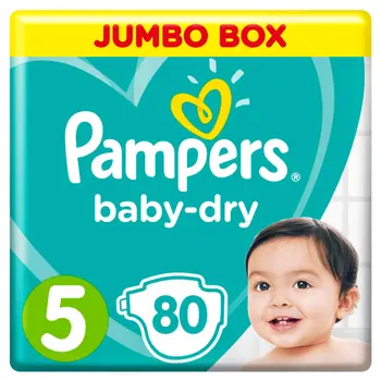 Pampers Baby-Dry Diapers Jumbo 80 Pieces