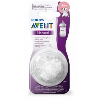 Philips Avent Natural Nipple Teats 3M+ 2 Pieces