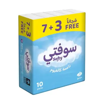 كلينكس سوفتي مناديل ناعمة للوجه 10قطع
