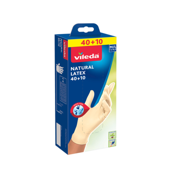 فيليدا قفازات لاتكس خالية من البودرة للاستعمال مرة واحدة مقاس وسط / كبير ( 40 + 10 مجانًا)