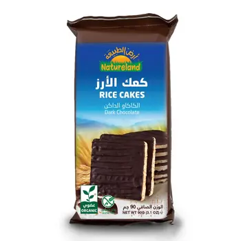 Natureland Organic Rice Cake Dark Chocolate 90G