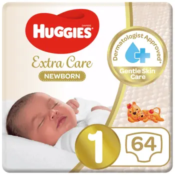 Huggies Extra Care Newborn Diapers Size 1 64 Pieces