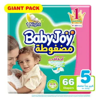 Baby Joy Diaper Size 5 Junior 14-23kg Giant Pack 66Pieces