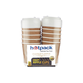 Hotpack Classique Kraft Ripple Cups 10x8oz