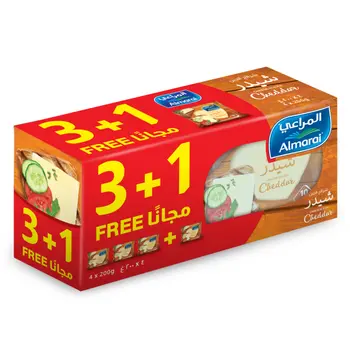 Almarai Cheddar Cheese Slices 4x200g
