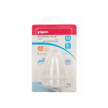Pigeon Peristaltic Plus BPA-Free Nipple Medium 2 Pieces