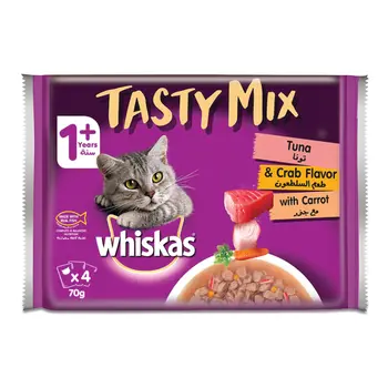 Whiskas Tuna & Crab Wet Cat Food 4x70g