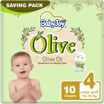 Babyjoy Olive Diapers Large 10 Pieces
