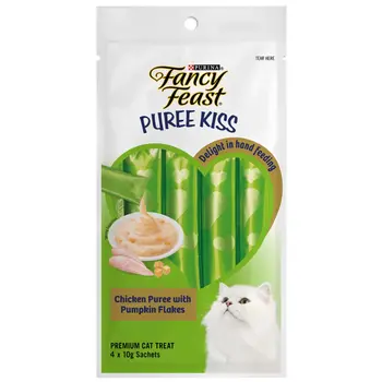 Fancy Feast Chicken Puree with Pumpkin Cat Treats 4x10g