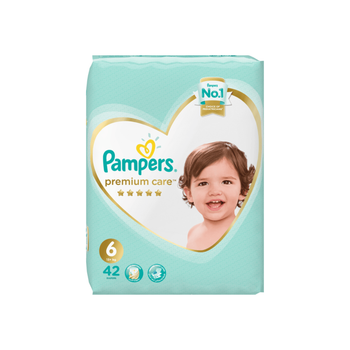 بامبرز حفاضات العناية المميزة بشريط لاصق أنعم امتصاص لحماية مميزة للبشرة مقاس 6 13كيلو 42قطعة