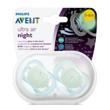 Philips Avent Night Ultra Air Soother 0-6M 2 Pieces