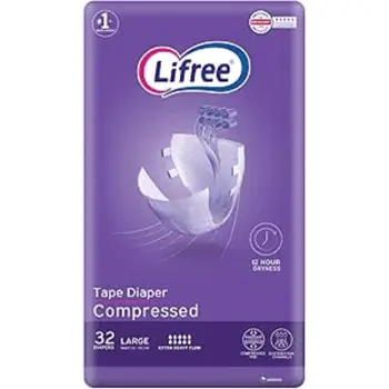 Lifree Tape Diaper Adult Diapers Large 32 Pieces