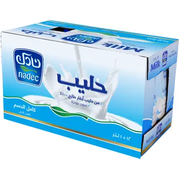 Nadec Full Fat UHT Milk 12x1L