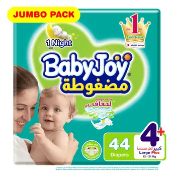Babyjoy Compressed Tape Diaper Large Plus 44 Pieces