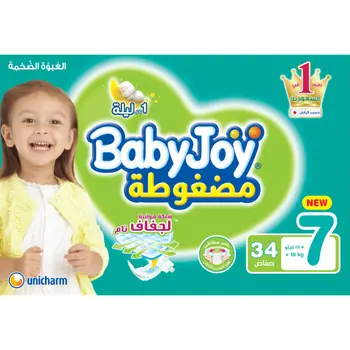 Baby Joy Compressed Diaper Megapack Size 7 34×18Kg 1Piece