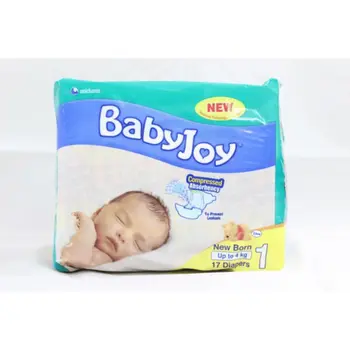 Baby Joy Compressed Diamond Pad Diaper New Born Size 1 Up To 4kg 16Pieces