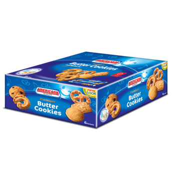 Americanalarge Butter Cookies Blue-Packet 6×100g
