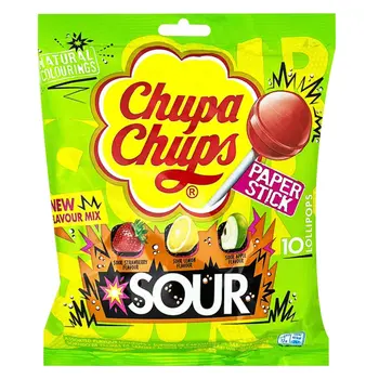 Chupa Chups Sour Assorted Lollipops 120g