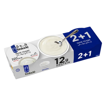 بلدي زبادي يوناني قليل الدسم 3×180جرام