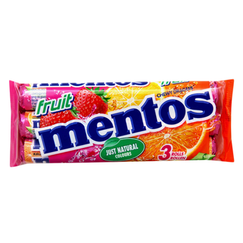 Mentos Fruit Chewy Dragees 114g