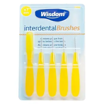 Wisdom Yellow Interdental Brushes 0.7mm 5 Pieces