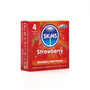 سكينز واقي ذكري بنكهة الفراوله 4قطع