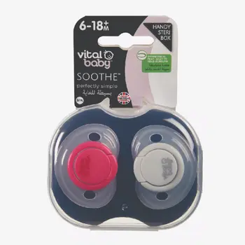 Vital Baby Soothe Bottles Red-White 2 Pieces