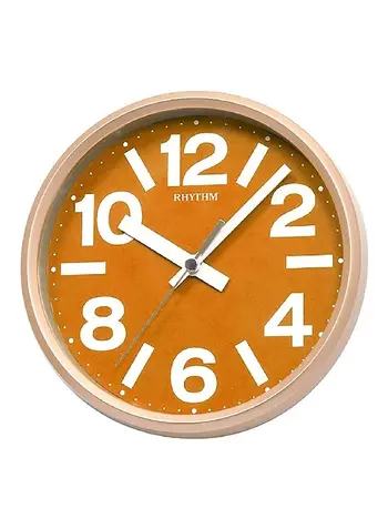 ريذم ساعة حائط وطاولة بحركة كوارتز دائرية بحركة حريرية صامتة ذات قيمة مضافة، ساعة حائط وطاولة باللون الذهبي الوردي والبرتقالي 18 سم CMG890GR14 1قطعة