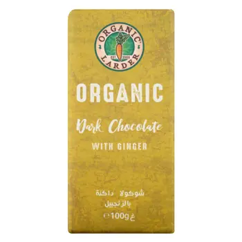أورجانيك لاردر شوكولاتة داكنة مع زنجبيل 100جرام