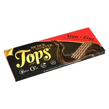 توبس لوح شوكولاتة داكنة مدعمة بالحديد والزنك 50جرام