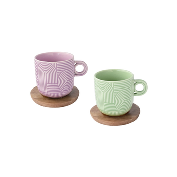 EASY LIFE Lilac-Green Cup & Saucer Set 250ml