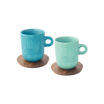 EASY LIFE Take a Loop Mug & Saucer Set 2x350ml