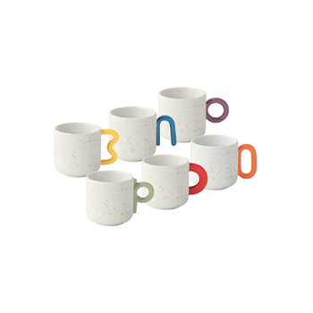 EASY LIFE Multicolor Porcelain Coffee Mug Set 6x100ml