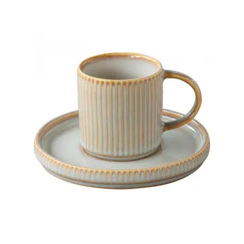 EASY LIFE Domus Beige Ceramic Cup & Saucer 110ml