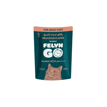 فلاين جو طعام رطب للقطط قطع السلمون في المرق 85جرام