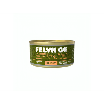 فلاين جو طعام رطب للقطط بالدجاج والبازلاء والارز بالجيلي 75جرام