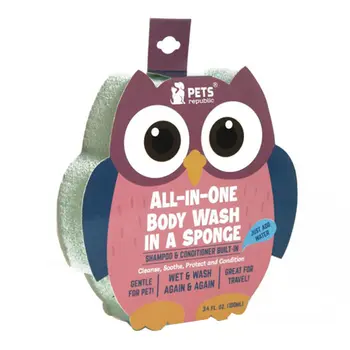 Pets Republic Owl-Shaped Wash Sponge 3.4 fl oz