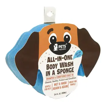Pets Republic Dog-Shaped Wash Sponge Shampoo 34 fl oz