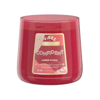 CANDLE-LITE Confident Amber Floral Scented Candle 15oz