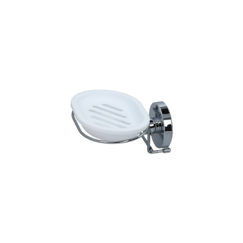 وينكو ميلازو صحن للصابون للتثبيت على الحائط بالعزل الهوائي أبيض وفضي 6 x 12 x 13 سم 20882100 1قطعة