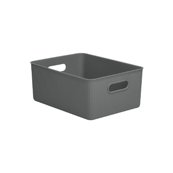 تاتاي 7010314 سلة تخزين متعددة الأغراض بيد بتصميم مقطع رمادي داكن 15 لتر 1قطعة