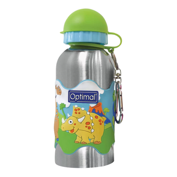 Optimal Dinosaur Theme Stainless Steel Water Bottle Green